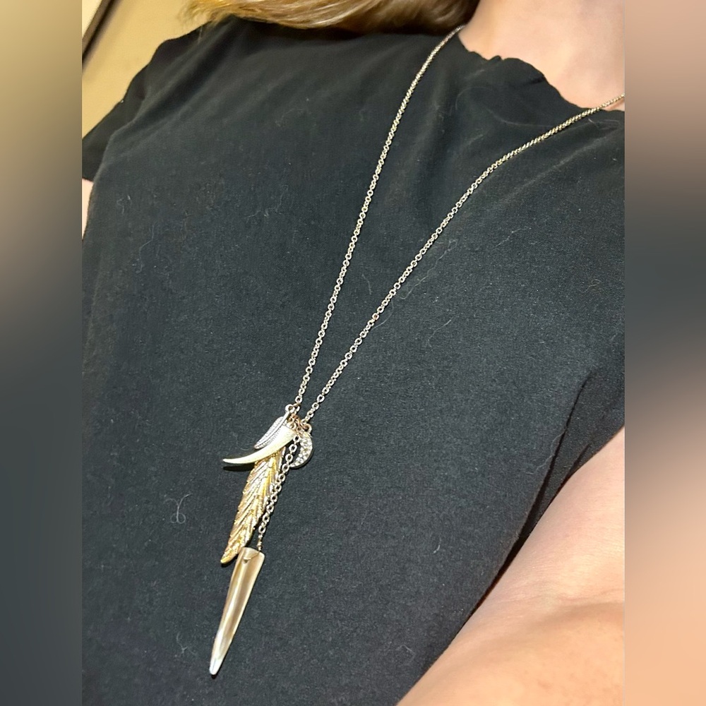 Long Necklace with Feathers
